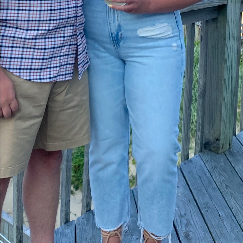 American Eagle Straight Leg distressed jeans